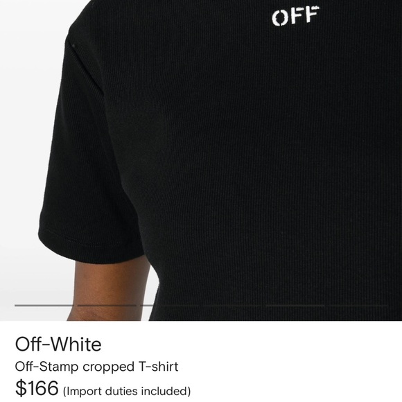 Off-White Black V-Neck Tee - Picture 1 of 6